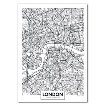 Nowoczesny plakat Mapa Londynu (A4)