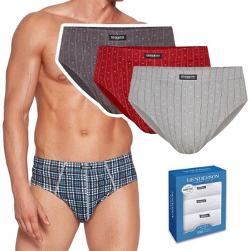 ТРУСЫ МУЖСКИЕ HENDERSON, 3 шт., ХЛОПОК 100% размер M