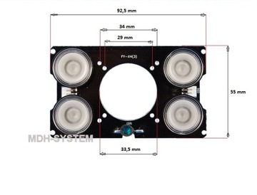 OŚWIETLACZ PODCZERWIENI IR DO KAMERY 25 m 92x55 mm