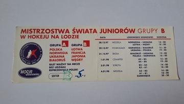 MISTRZOSTWA ŚWIATA JUNIORÓW 1997 SOSNOWIEC - HOKEJ