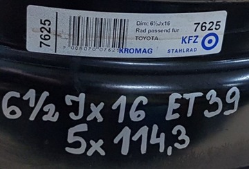 4X RÁFKY OCELOVÉ 16 AURIS AVENSIS COROLLA RAV-4 VITARA 5X114,3 ET39 6,5JX16