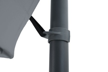 Большой складной САДОВЫЙ ЗОНТ SANTORINI с кронштейном СЕРЫЙ 3м 300