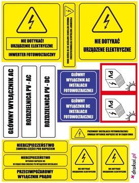 NOWE wymogi naklejki elektryczne FOTOWOLTAIKA PV