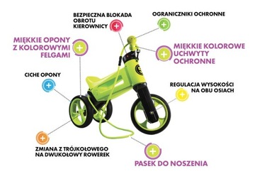 ROWER BIEGOWY JEŹDZIK 2w1 BIAŁY + PASEK DO NOSZENIA DLA RODZICA