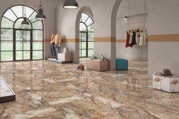 керамогранит 60/120 брекчия коричневая полированная сорт 1