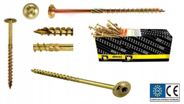 WKRĘTY CIESIELSKIE DO DREWNA 6x280 TORX ŁEB TALERZOWY PODKŁADKOWY DMX 50szt