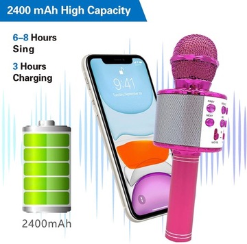 Mikrofon karaoke Bluetooth Fede WS-858L LED