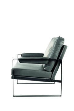 Кресло в стиле ретро FOCUS BUFFALO оливковый/черный матовый