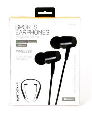 Sportowe słuchawki douszne Bluetooth z mikrofonem - czarne