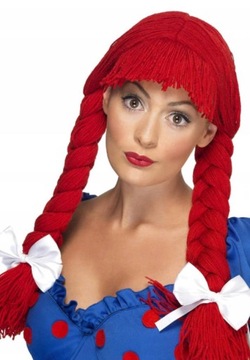 PERUKA SMIFFYS RAG DOLL WIG RED CZERWONA
