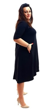 Sukienka Dzianina Czarna z gumką Rozm 58 Plus size