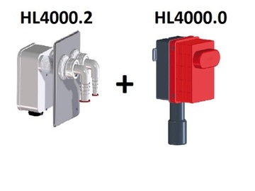 Syfon podtynkowy do pralki podwójny HL4000.2 + HL4000.0