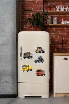 Магниты на холодильник детские, набор ГРУЗОВИКИ