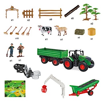 ФЕРМА БОЛЬШАЯ ФЕРМА ТРАКТОР ПРИЦЕП СЕЛЬСКОХОЗЯЙСТВЕННЫЕ МАШИНЫ ЖИВОТНЫЕ ФИГУРКИ XXL