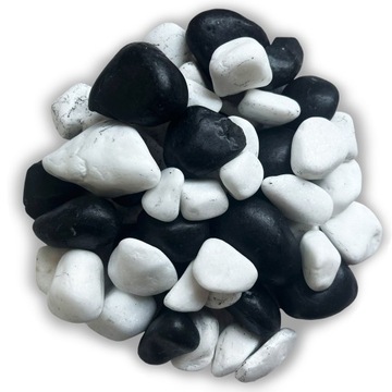 KAMIENIE CZARNE BIAŁE MIX THASSOS OTOCZAK