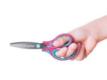 Эргономичные ножницы Griffix, 14 см, закругленные, розовые 819114 PELIKAN