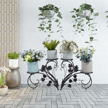 Подставка для цветов, металлическая подставка для цветов, 4 горшка.