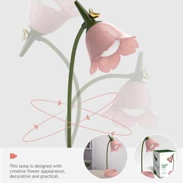 Современная цветочная настольная лампа, мини-светодиодная ночная лампа с птицей