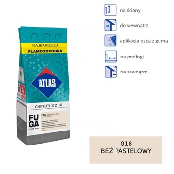 ATLAS FUGA CERAMICZNA BEŻ PASTEL 018 2KG
