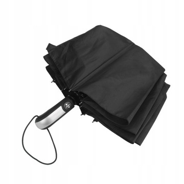 Składany parasol z automatycznym otwieraniem i zamykaniem. Krótka rączka