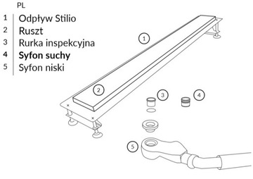 Сухой сифон для линейного трапа Excellent STILIO