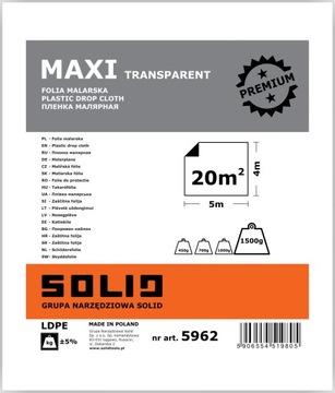 Solid Folia malarska MAXI transparent 5962
