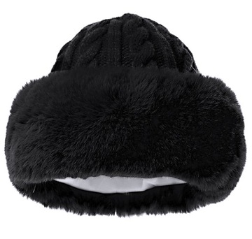 CZAPKA DAMSKA ZIMOWA STYLOWA MODNA ELEGANCKA CIEPŁA , SZTUCZNE FUTERKO Cd7