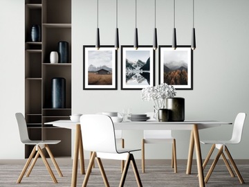 ГОРЫ ОЗЕРО 3 картины 33х43 постеры, рамки ikea №77