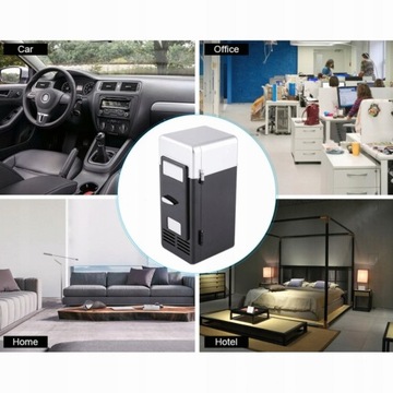 МАЛЕНЬКИЙ АВТОМОБИЛЬНЫЙ ХОЛОДИЛЬНИК СО СВЕТОДИОДНОЙ USB ЧЕРНЫЙ