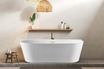 ВАННА НАСТЕННАЯ Brillante 160x75 CM золотая пробка