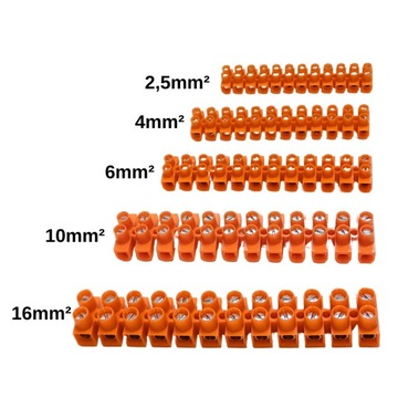 Клеммная колодка, резьба 4 мм, 12 контактов, оранжевая Simet (7693)