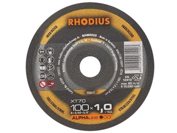 TARCZE TARCZA DO CIĘCIA METALU STALI INOX 100x1,0x16 RHODIUS NIEMCY XT70