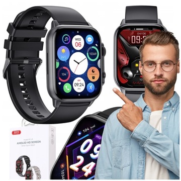 SMARTWATCH MĘSKI ZEGAREK DLA FACETA CHŁOPAKA XO J9 AMOLED CZARNY