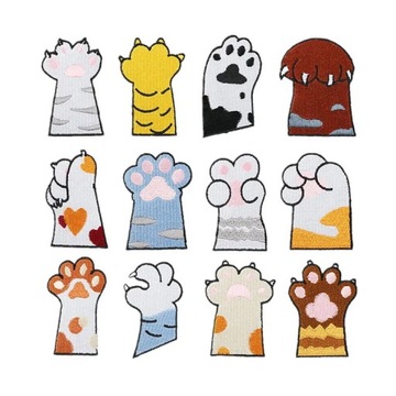 НАБОР НАШИВОК С ТЕРМОВЫШИВКОЙ «КОШАЧЬИ ЛАПКИ» ИЗ 12 ШТ.