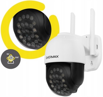 НАРУЖНАЯ ВРАЩАЮЩАЯСЯ КАМЕРА 25 с LAN 12 светодиодов IP66 WIFI Full HD 4-кратный ЗУМ