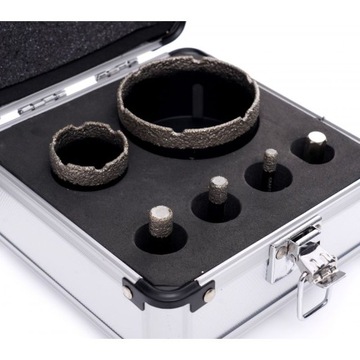 ZESTAW OTWORNIC DIAMENTOWYCH DO GRESU PŁYTEK 6-68MM WIERTŁA DIAMENTOWE