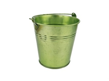 Osłonka osłona doniczki doniczka wiaderko z metalu 11 cm zielone