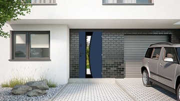 ПОЛЬСКИЕ НАРУЖНЫЕ ДВЕРИ INOX SOME ЧЕРНЫЕ 72MM 100 СИНИЕ