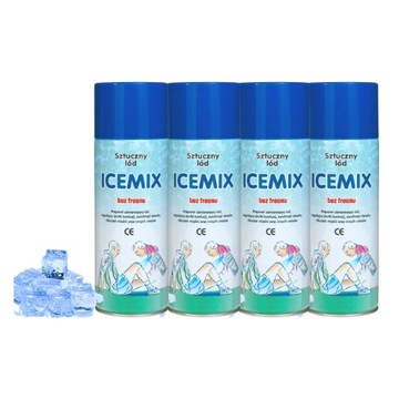 4x SZTUCZNY LÓD SPRAY ZAMRAŻACZ ICE MIX 400ml