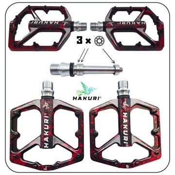 АЛЮМИНИЕВЫЕ велосипедные ПЕДАЛИ ПЛАТФОРМА 16 контактов +3 подшипника LIGHT HAKURI