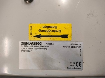 Радиальный вентилятор ZIEHL ABEGG