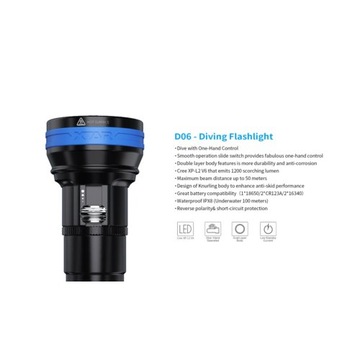 Фонарик для дайвинга XTAR D06 1600лм