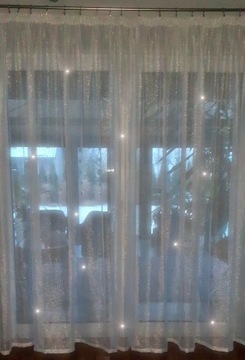 МОРОЗНАЯ ШТОРА ГОТОВАЯ СШИТАЯ ВУАЛЬ ТУМАН ЛЕН батист 500Х260 ТОННЕЛЬ С СЕРЕБРЯНОЙ НИТЬЮ
