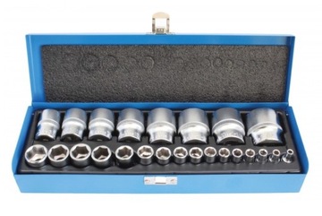 НАБОР ДЮЙМОВЫХ НАСАДОК 1/4″ 1/2″ 24 ШТ. SATRA S-MB245