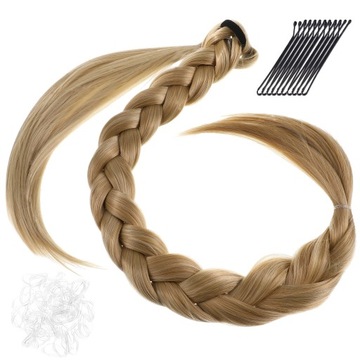 Peruki z warkoczem w kucyk, warkocz blond