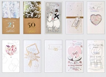 Kartki Okolicznościowe na ŚLUB URODZINY Mix Wzorów