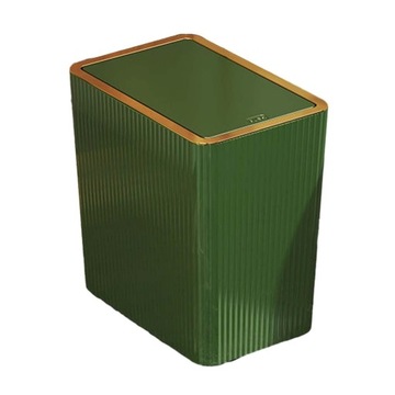 Wąski kosz na śmieci łazienkowy z pokrywką, prosty design, 12 l, zielony