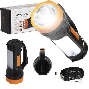 BARDZO MOCNA LATARKA LED AKUMULATOROWA SZPERACZ REFLEKTOR ŁADOWANA 230V