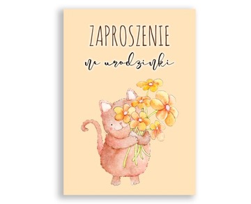 ZAPROSZENIA NA ROCZEK 10szt URODZINY KOTEK 103