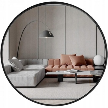 LUSTRO OKRĄGŁE METALOWA RAMA 40 CM ŁAZIENKA SALON BIURO LOFT